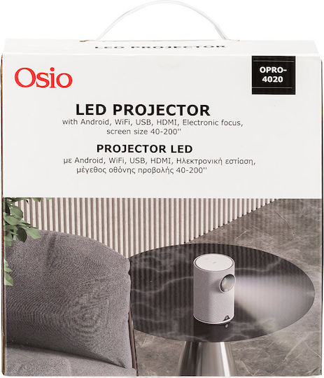 Osio OPRO-4020 Projector LCD Λάμπας LED με Wi-Fi και Ενσωματωμένα Ηχεία