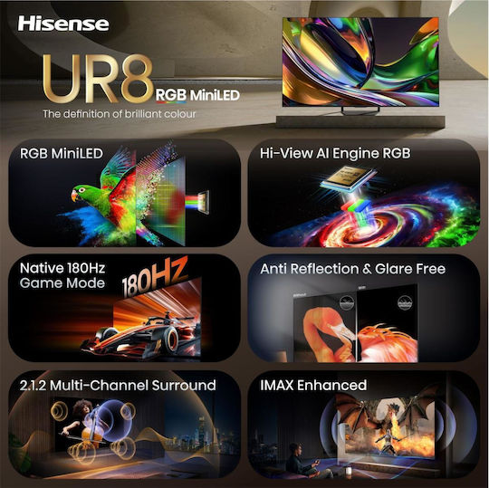 Hisense Smart TV 65" 4K UHD Mini LED UR8S HDR (2026) 65UR8S