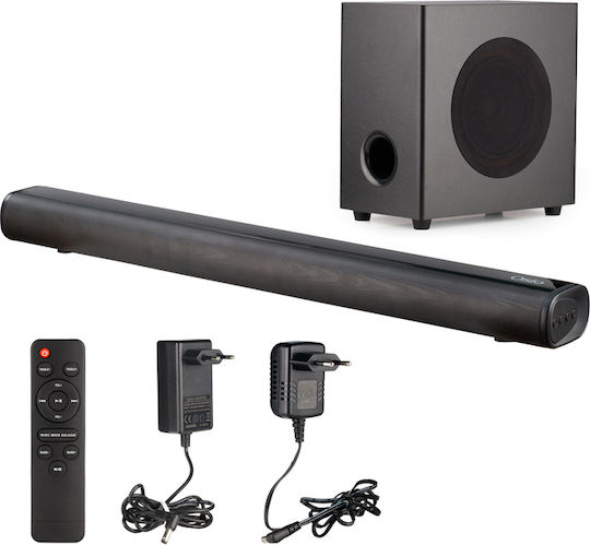 Osio OSBT-9060 Soundbar 2.0 Bluetooth και HDMI 15W με Ασύρματο Subwoofer και Τηλεχειριστήριο Μαύρο