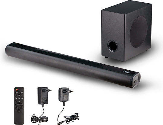 Osio OSBT-9060 Soundbar 2.0 Bluetooth και HDMI 15W με Ασύρματο Subwoofer και Τηλεχειριστήριο Μαύρο
