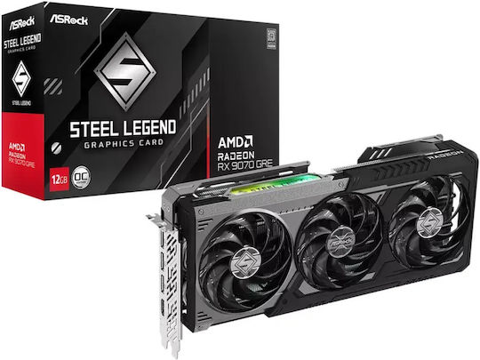 ASRock Radeon RX 9070 GRE 12GB GDDR6 Steel Legend Dark OC Grafikkarte