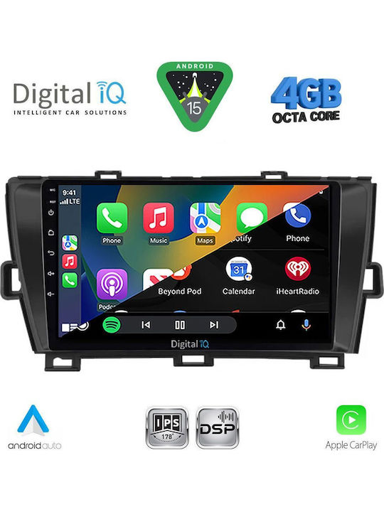 Digital IQ Car Audio System for Toyota Prius 2009-2015 Bluetooth USB WiFi GPS Apple CarPlay Android Auto with 9" Touch Screen