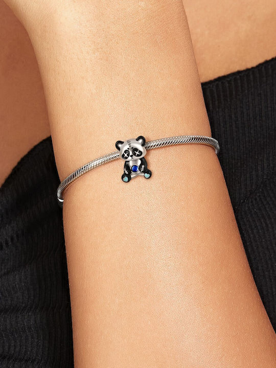 Pandora Charm Καρδιά από Ασήμι με Ζιργκόν Μπλε