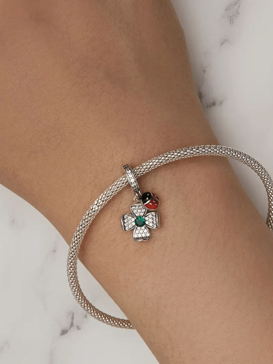 Pandora Висящ талисман с Камъни от Сребро със Зелен Циркон