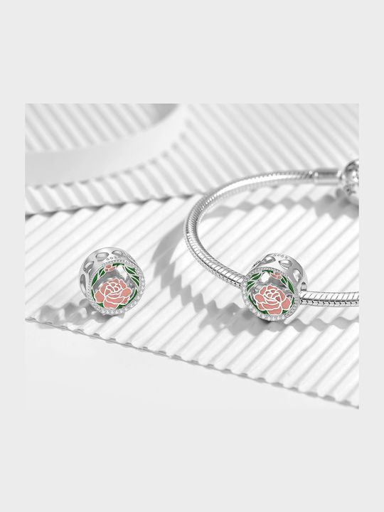 Pandora Charm din Argint cu Zircon Roz