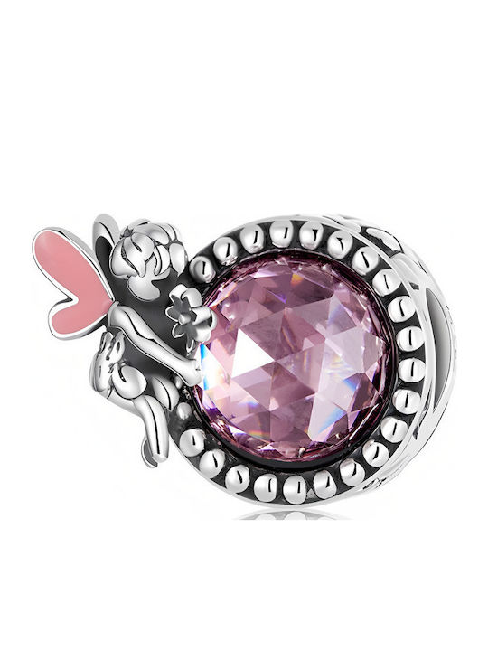 Pandora Charm Silver Pink Pandora Charm Silver Pink