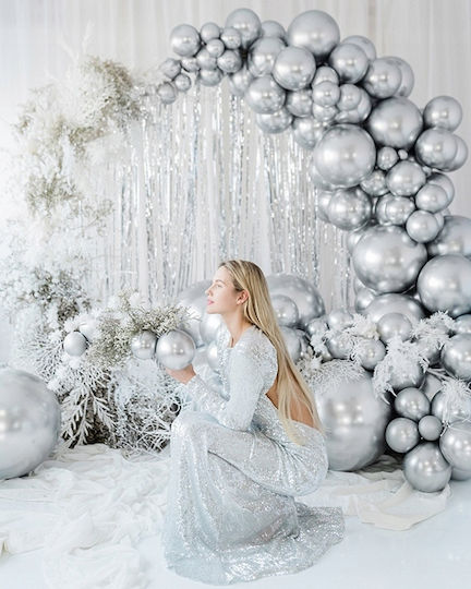 Wedding Jumbo Round Gray Balloon 60cm