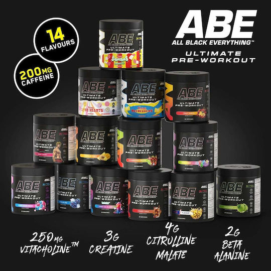 Applied Nutrition Abe All Black Everything Συμπλήρωμα Pre Workout 375gr 30 μερίδες Icy Blue Raz