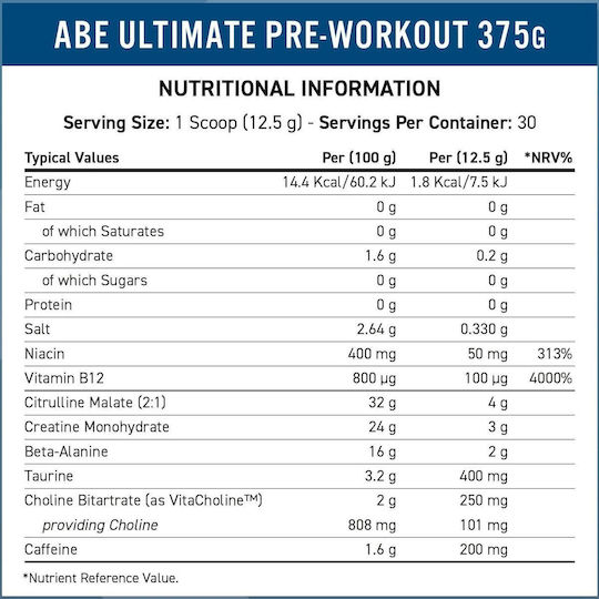 Applied Nutrition ABE All Black Everything Pre Workout Supplement 375g 30 Servings Bubblegum Crush