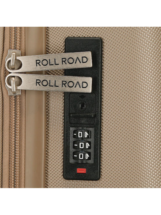 Roll Road Μεγάλη Βαλίτσα Ταξιδίου Σκληρή Champagne Ύψους 75εκ.