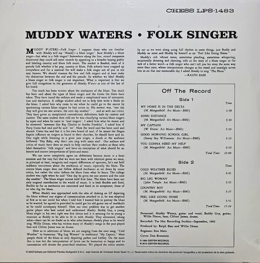 Muddy Waters Folk Singer Vinyl