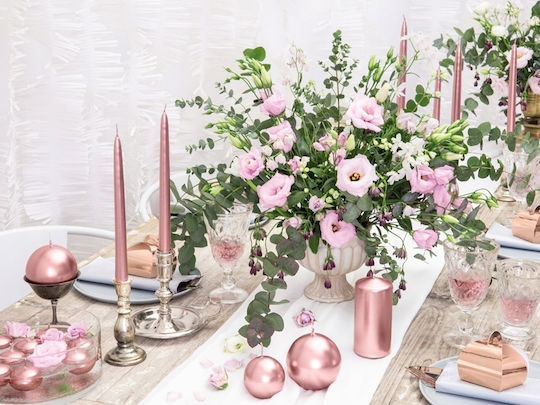 PartyDeco Αρωματικό Κερί Μπάλα με Άρωμα Τριαντάφυλλο