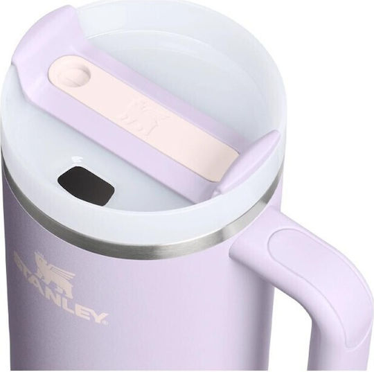 Stanley Flowstate Чаша с Дръжка Термос Неръждаема Стомана Без BPA 1.18л Purple Dust със Сламка и Дръжка