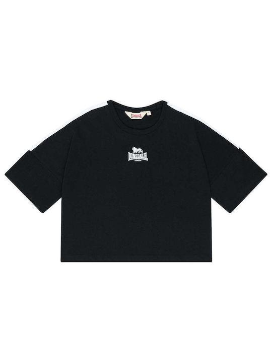 Γυναικείο Oversized Crop T-shirt Ριγέ Black/white