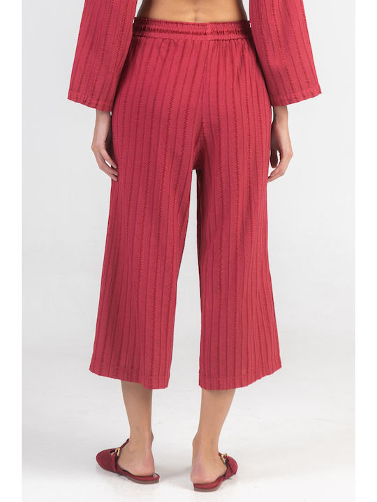 Women's Cotton Pantaloons in Loose Fit Bordeaux