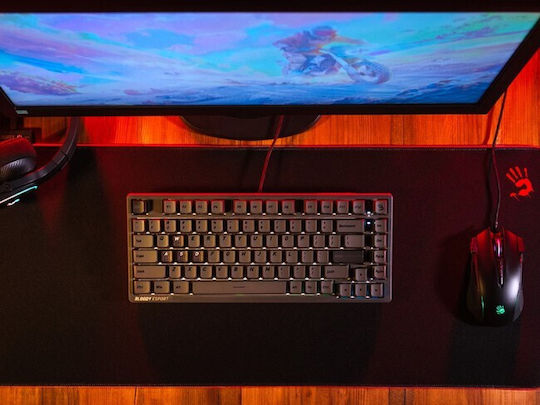 A4Tech Bloody MS76 Ηall Effect Gaming Πληκτρολόγιο 75% με Magnetic διακόπτες και RGB φωτισμό (International English) Iron Grey