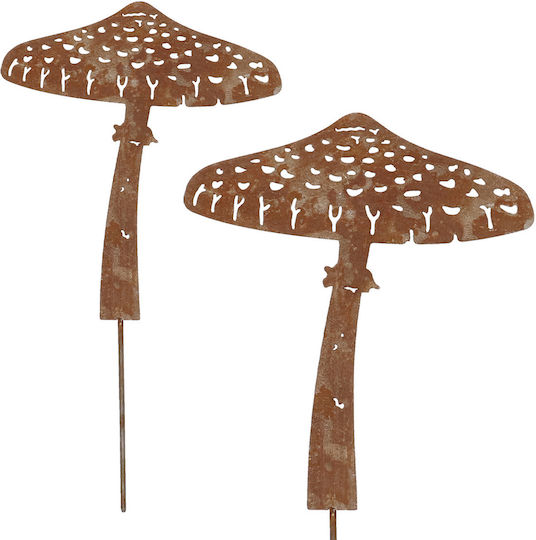 Metal Mushroom On A Spike H27 Cm