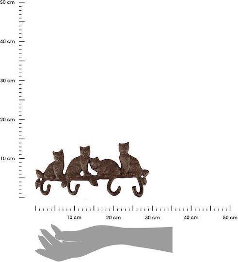 Vintage Cast Iron Hanger Cats 29cm