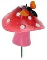 Decorative Garden Pick Mushroom Ornament On A Stick 42 Cm