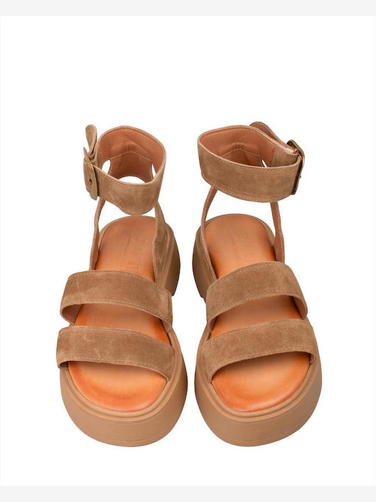 Γυναικεία Σανδάλια Flatforms Καφέ