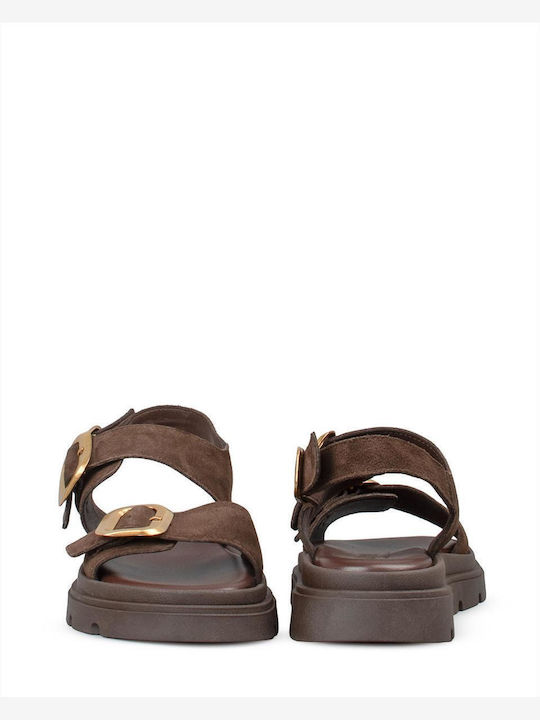 Women's Flat Sandals Brown 556 Brown Kast