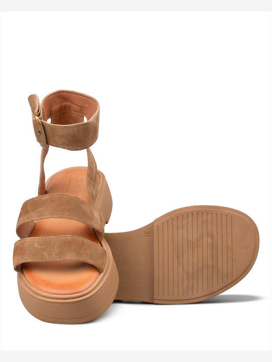 Γυναικεία Σανδάλια Flatforms Καφέ