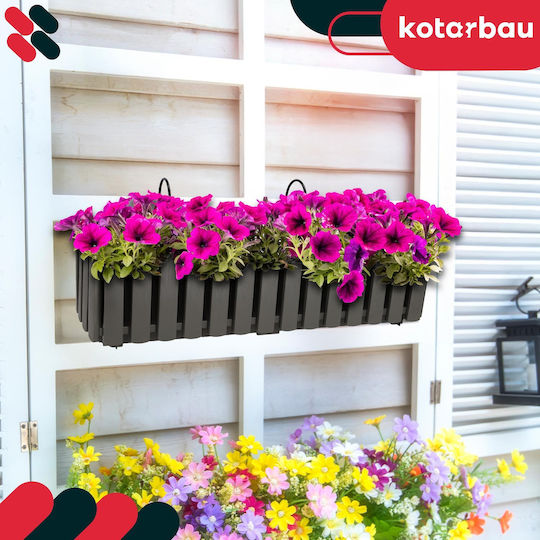 Kotarbau Σετ 2 Ζαρντινιέρες Ξύλινες Gray Kotarbau Σετ 2 Ζαρντινιέρες Ξύλινες Gray
