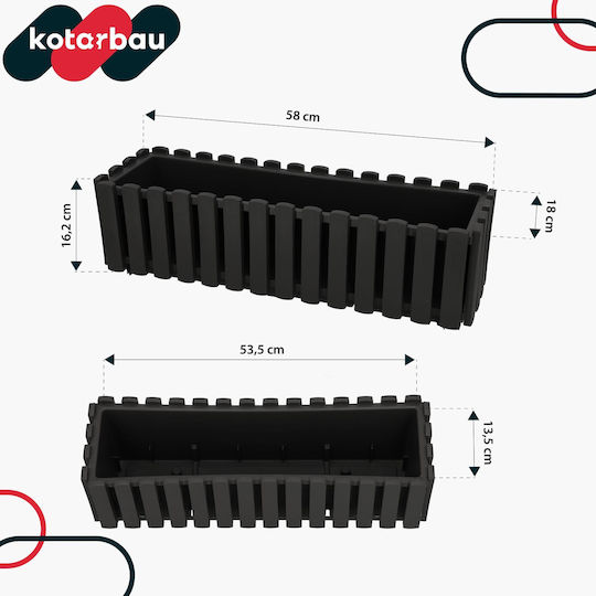 Kotarbau Σετ 4 Γλάστρες Ξύλινες Gray