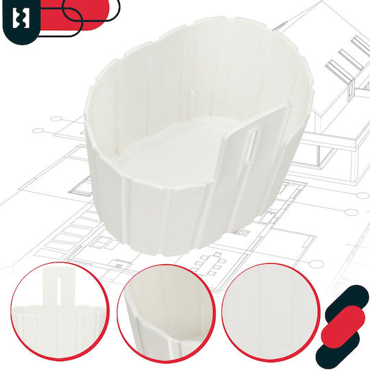 Kotarbau Σετ 2 Γλάστρες Πλαστικές Rustic White Kotarbau Σετ 2 Γλάστρες Πλαστικές Rustic White