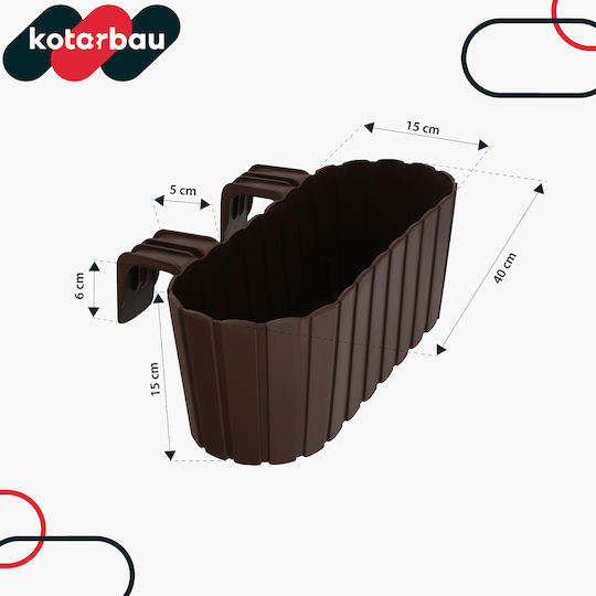 Kotarbau Set 4 Kunststoff Blumenkästen Rustikal Braun
