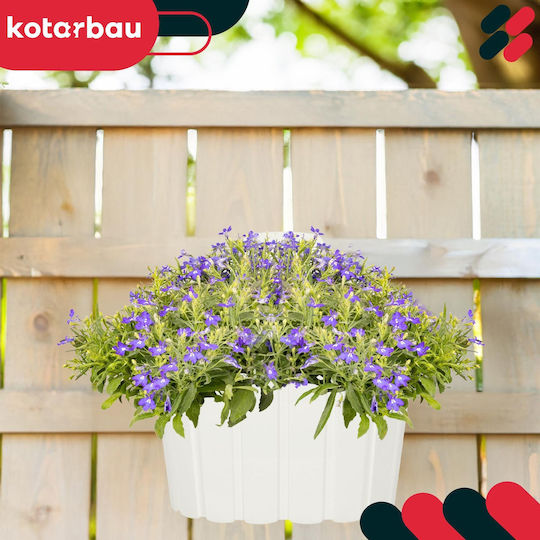 Kotarbau Комплект 2 Пластмасови Саксии За Цветя Rustic Бели