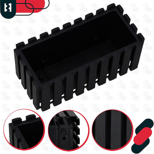 Kotarbau Σετ 6 Γλάστρες Ξύλινες Anthracite