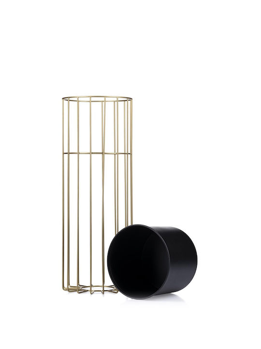 HowHomely Metallischer Goldener Schwarzer Blumentopf