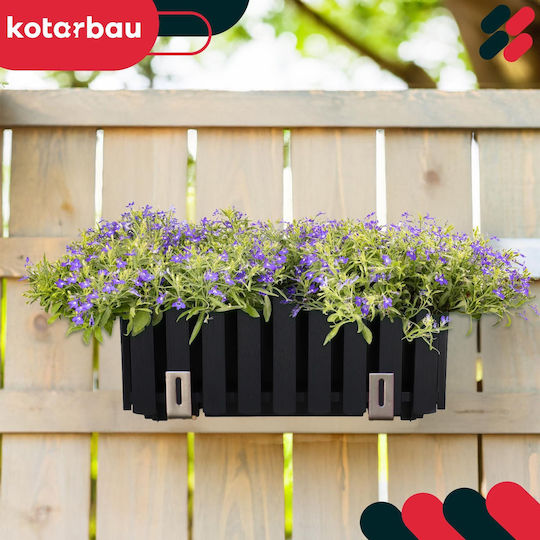 Kotarbau Саксия За Цветя Дървена Rustic Антрацит 40см