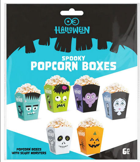 Halloween Monster Popcorn Bucket Boxes 6pcs
