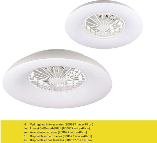 123led Deckenventilator 60cm mit Leuchte Weiß
