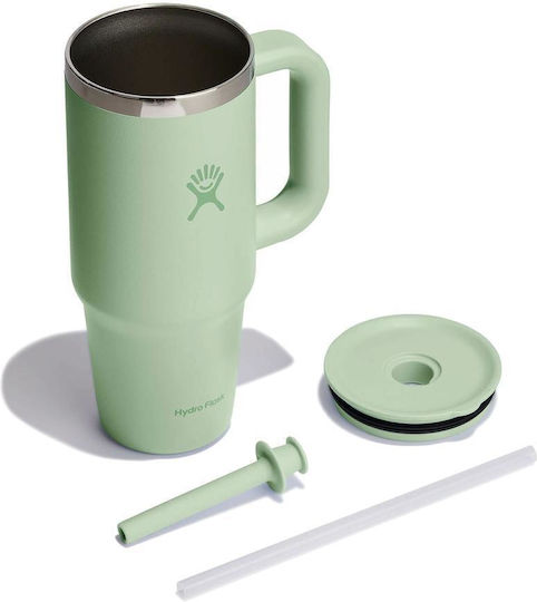 Hydro Flask Ποτήρι Θερμός Ανοξείδωτο 710ml Aloe με Λαβή και Καλαμάκι