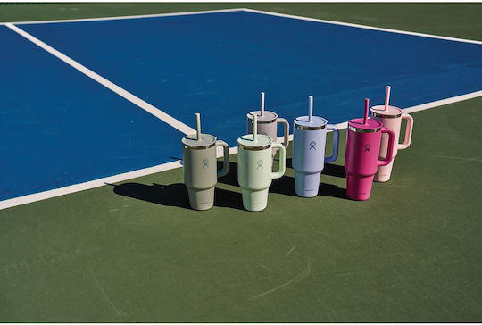 Hydro Flask Ποτήρι Θερμός Ανοξείδωτο 710ml Aloe με Λαβή και Καλαμάκι