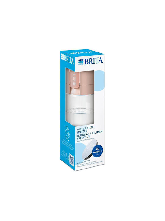 Brita Παγούρι Πλαστικό Ποδηλάτου με Φίλτρο 600ml Ροζ