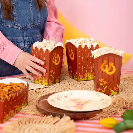 Eimer Boxen Popcorn Snacks Pferde Pferde Hufeisen Pferde Geburtstag 6 Stück
