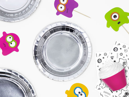 Silver Paper Plates 18 Cm 6 Pcs