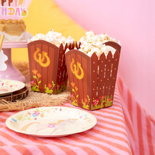 Eimer Boxen Popcorn Snacks Pferde Pferde Hufeisen Pferde Geburtstag 6 Stück