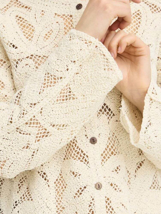 Women's Knitted Cardigan Beige