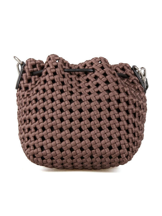 Gestrickte Damen Schultertasche Braun