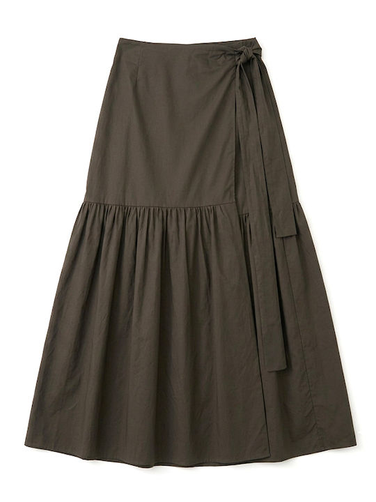 Pleated Maxi Skirt Khaki