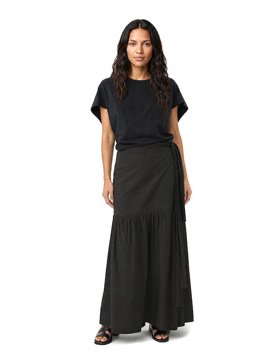 Pleated Maxi Skirt Khaki