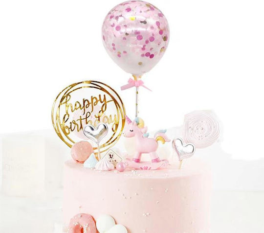 Decor De Tort Cu Baloane Aurii Și Confetti