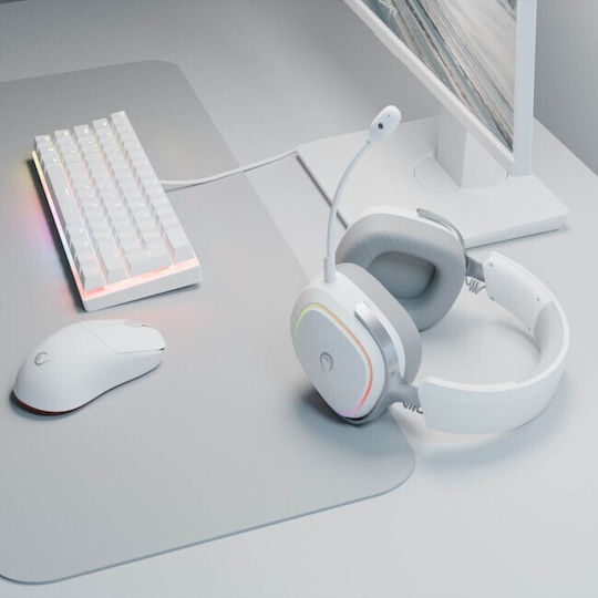 Retsu Drahtlos Über Ohr Gaming-Headset mit Konnektivität Bluetooth / USB Weiß für PC / PS4 / PS5