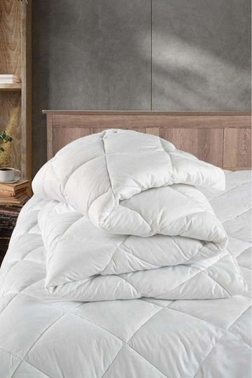 SteweHome Steppdecke Halbdoppel mit Mikrofaser-Ausfüllen 195x215cm Weiß