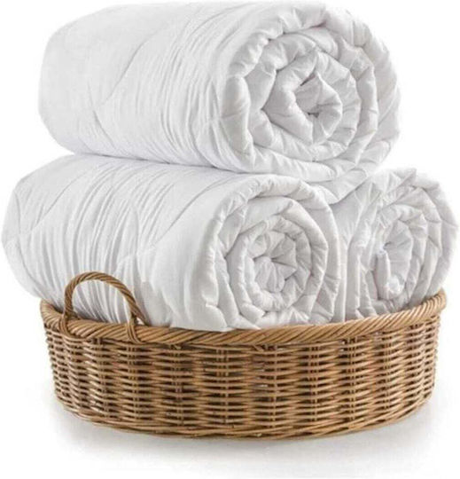 SteweHome Steppdecke Halbdoppel mit Mikrofaser-Ausfüllen 195x215cm Weiß 300 GSM
